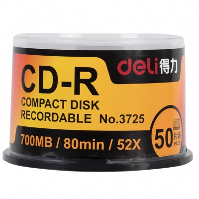 得力3725-CD-R光盤(pán) 50片/筒